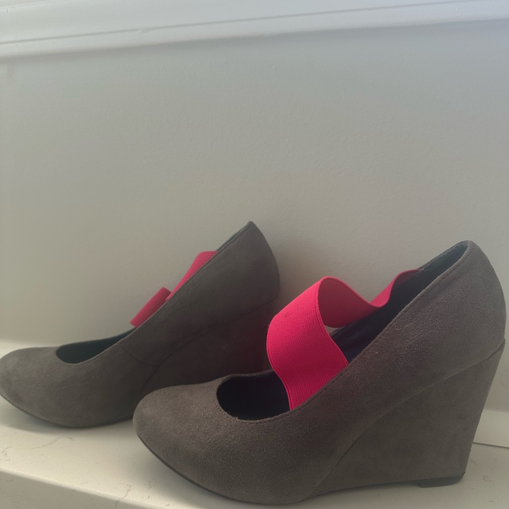 ASOS London Rebel Wedge Shoes with Pink Accent
